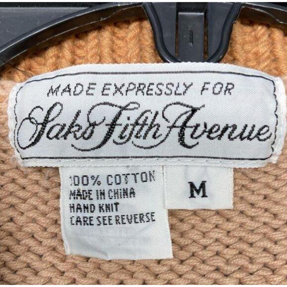 RARE Vintage Saks Fifth Avenue Equestrian Sweater M Horse Hunting Scene - Picture 2 of 4